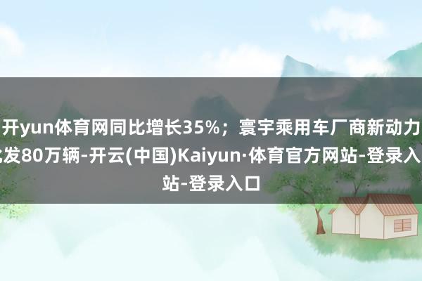 开yun体育网同比增长35%；寰宇乘用车厂商新动力批发80万辆-开云(中国)Kaiyun·体育官方网站-登录入口