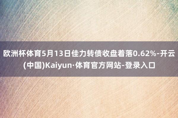 欧洲杯体育5月13日佳力转债收盘着落0.62%-开云(中国)Kaiyun·体育官方网站-登录入口