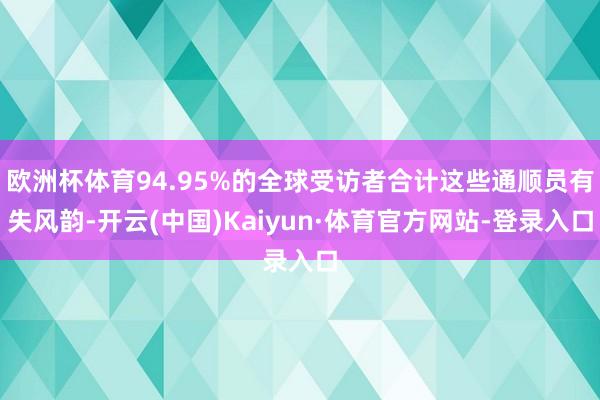 欧洲杯体育94.95%的全球受访者合计这些通顺员有失风韵-开云(中国)Kaiyun·体育官方网站-登录入口