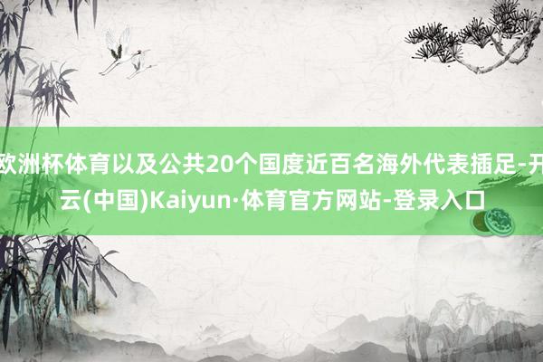 欧洲杯体育以及公共20个国度近百名海外代表插足-开云(中国)Kaiyun·体育官方网站-登录入口